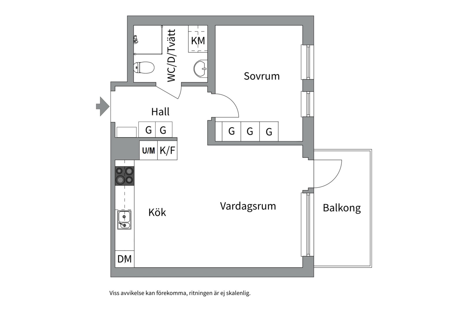 Planlösning från Fyrislundsgatan 23C, Såld i Salabacke, Uppsala