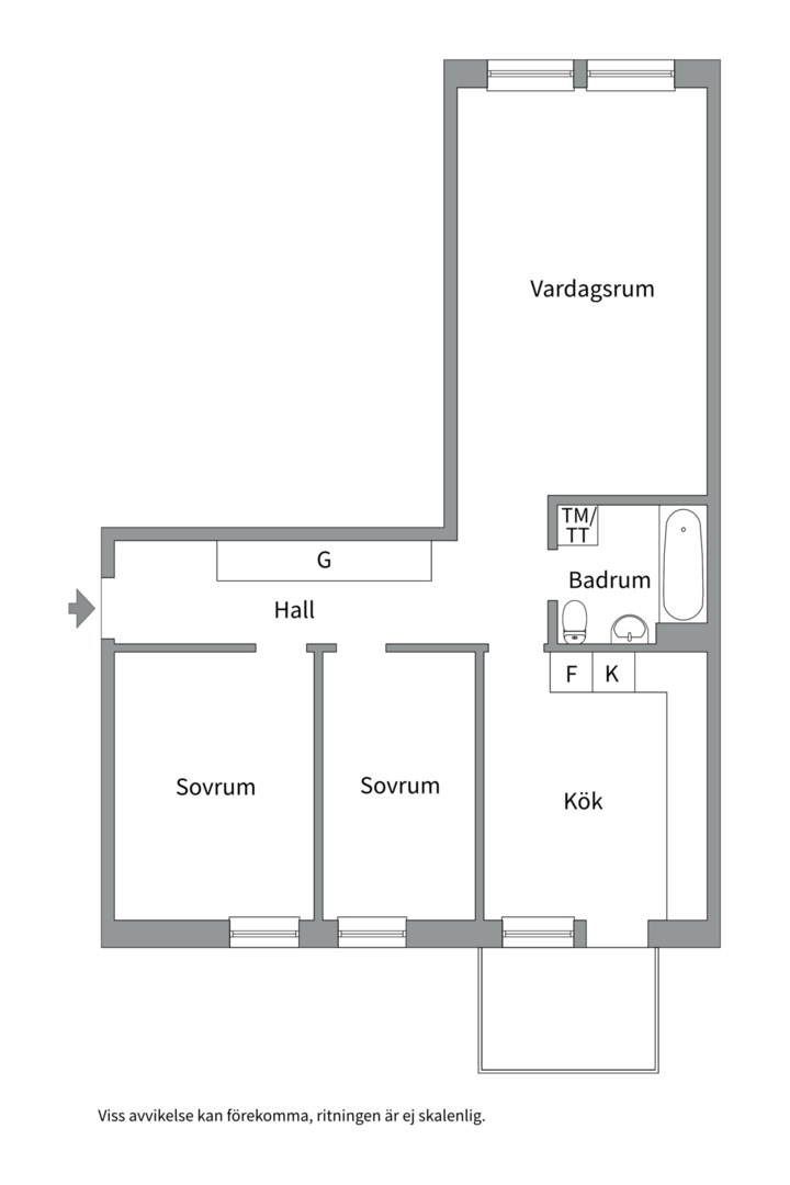 Planlösning från Fyrspannsvägen 47, Såld i Jarlaberg, Nacka