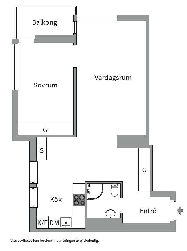 Planlösning från Strålgatan 12, Såld i Lilla Essingen, Stockholm
