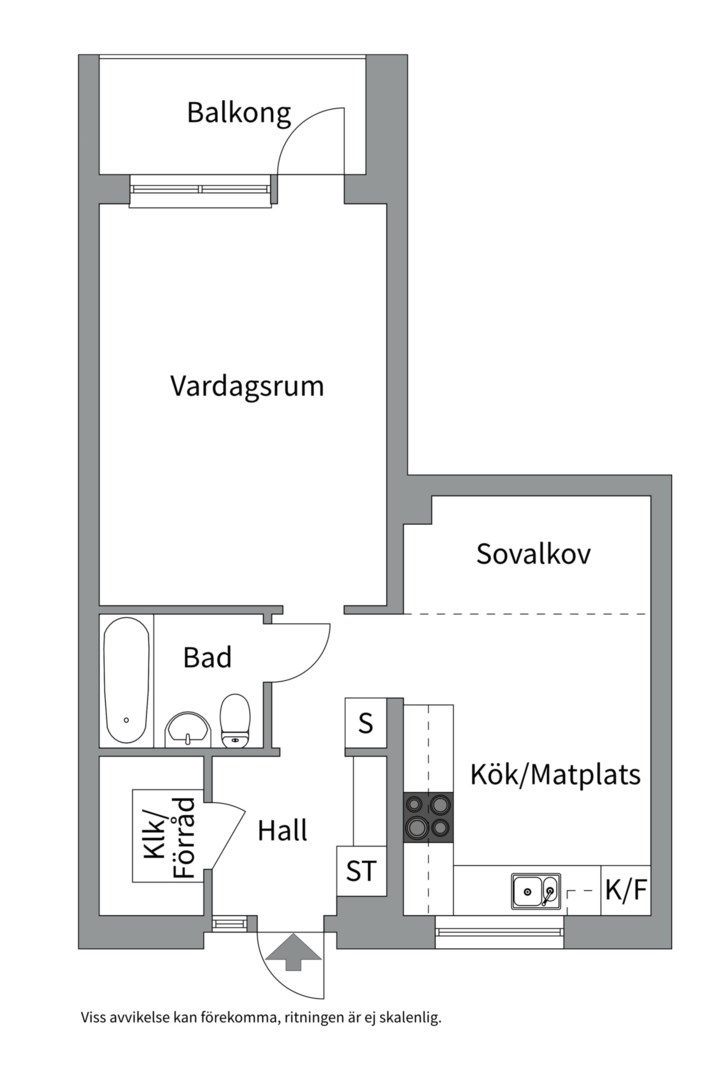 Planlösning från Von Bahrs väg 4, Såld i Löten, Uppsala