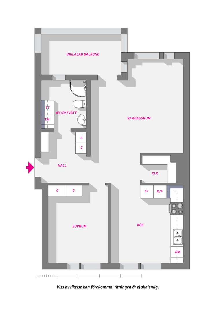 Planlösning från Siktargatan 14, Såld i Kungsängen, Uppsala