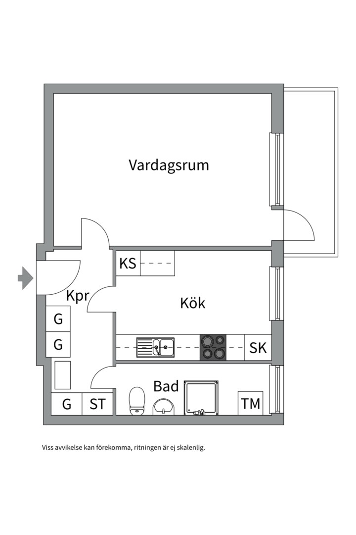 Planlösning från Gnejsvägen 14A, Såld i Eriksberg, Uppsala