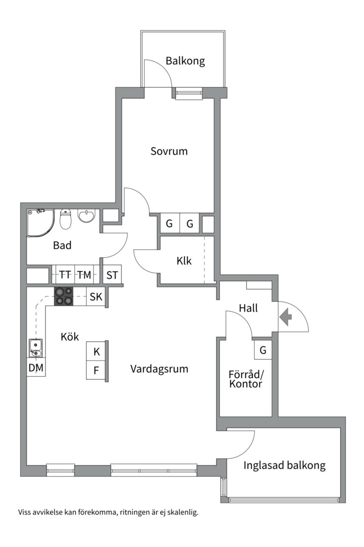 Planlösning från Råbyvägen 38, Såld i Kapellgärdet, Uppsala