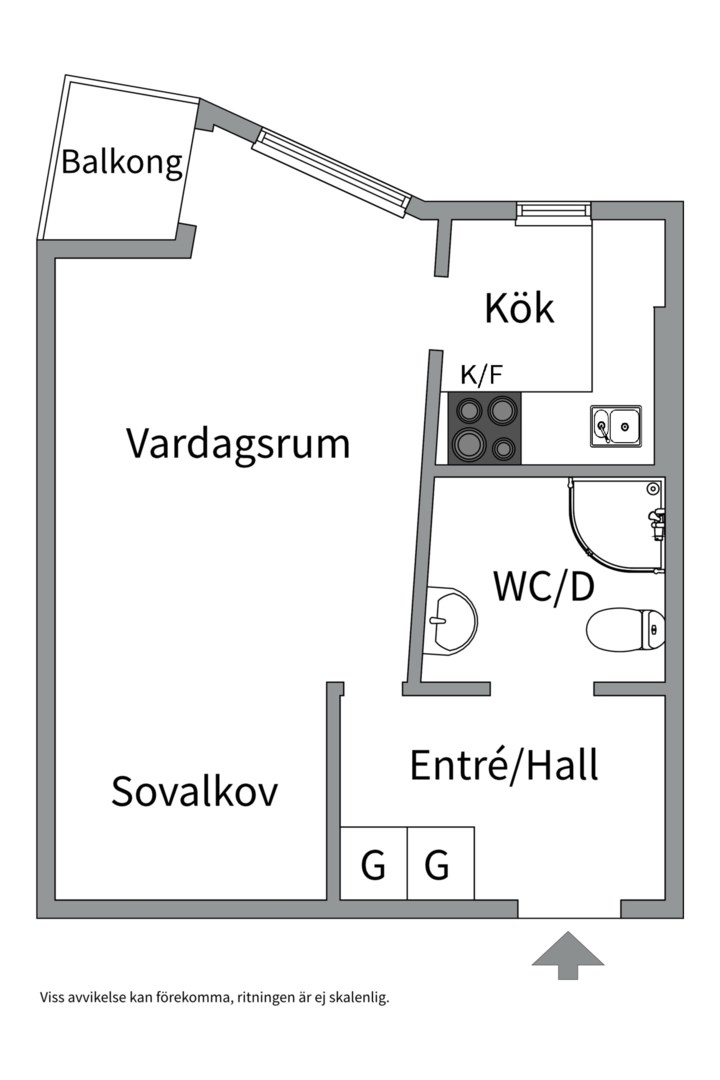Planlösning från Luthagsesplanaden 34B, Såld i Luthagen, Uppsala