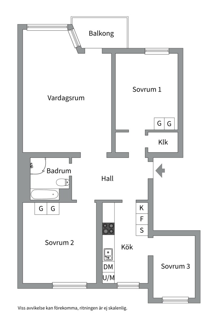 Planlösning från Odensgatan 5B, Snart till salu i Främre Luthagen, Uppsala