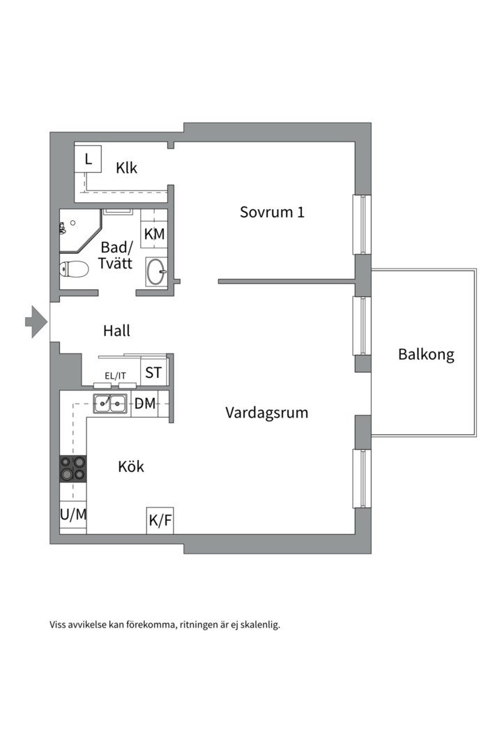 Planlösning från Tullgarnsgatan 14, Såld i Kungsängen, Uppsala