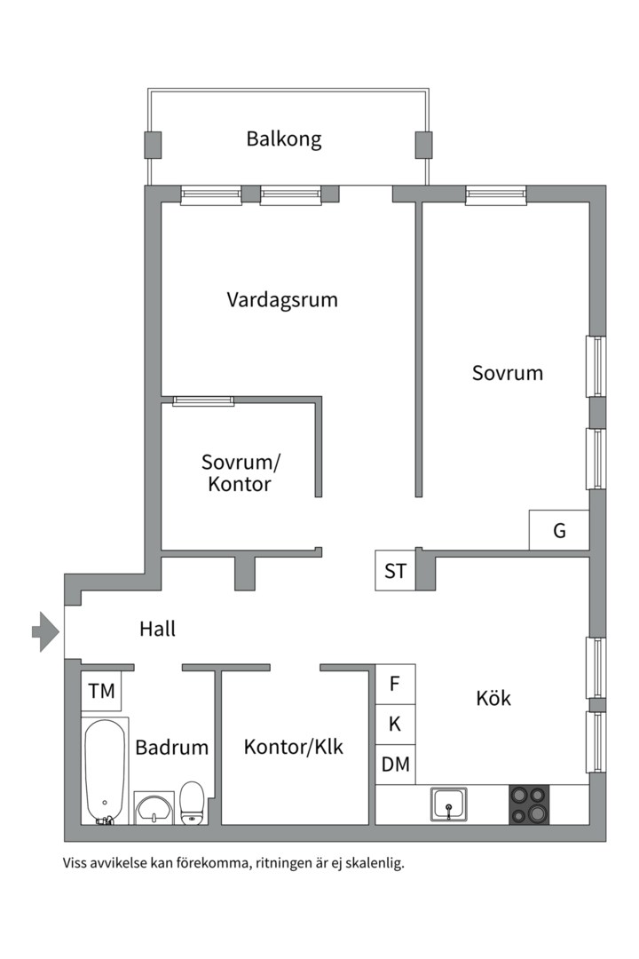 Planlösning från Ornövägen 24, Såld i Västra Orminge, Nacka