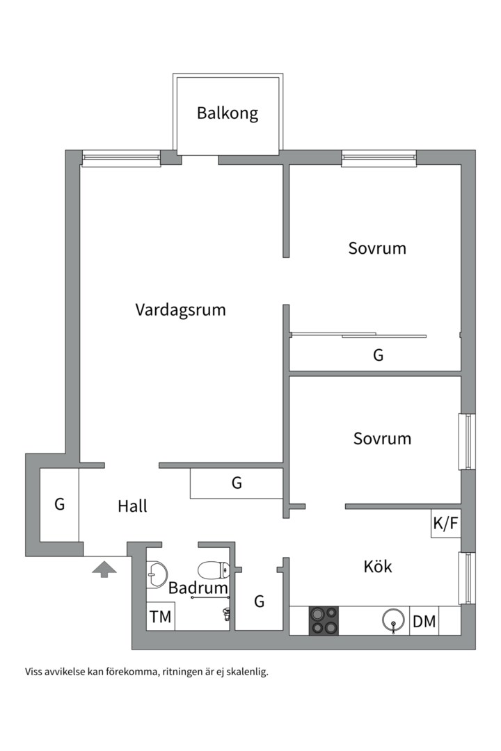 Planlösning från Gjörwellsgatan 15, Såld i Kungsholmen - Marieberg, Stockholm