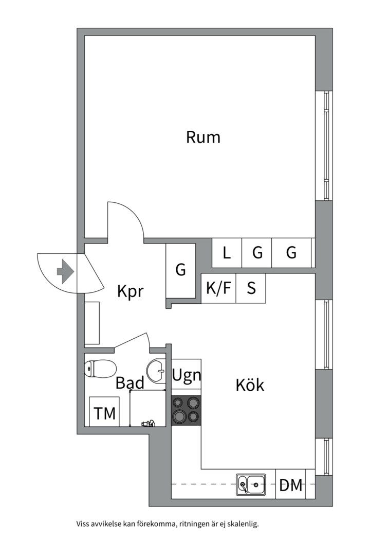 Planlösning från S:t Olofsgatan 48, Såld i Höganäs, Uppsala