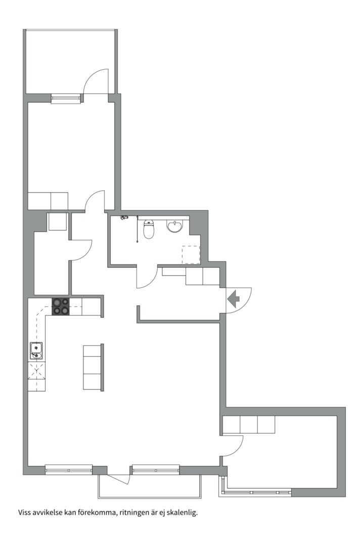 Planlösning från Tullgarnsgatan 7, Såld i Kungsängen, Uppsala