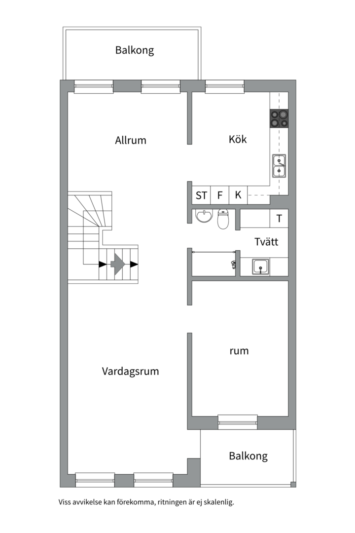 Planlösning från Floragatan 19A, Såld i Vasastaden, Västerås
