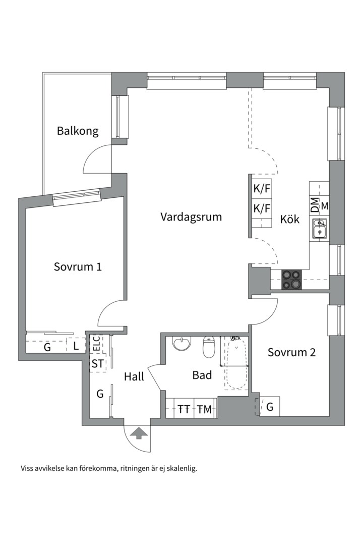 Planlösning från Kvarnholmsvägen 108, Kommande i Kvarnholmen, Nacka