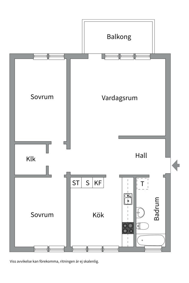 Planlösning från Blomstervägen 50, Såld i Finntorp, Nacka