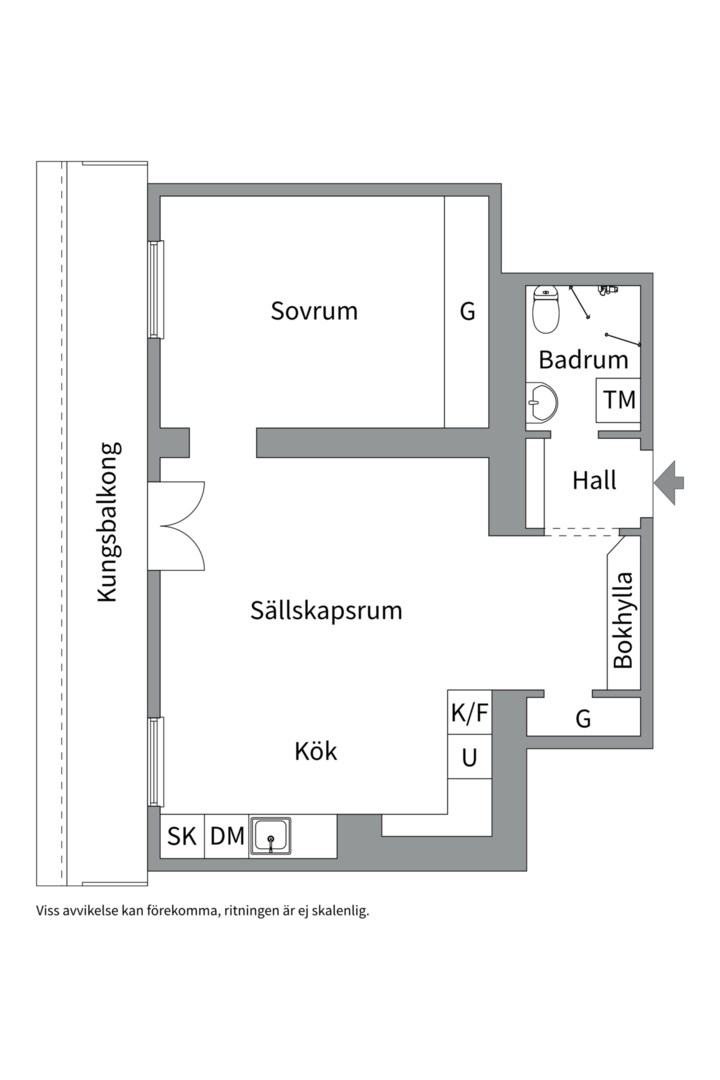 Planlösning från Norr Mälarstrand 88, Såld i Kungsholmen, Stockholm