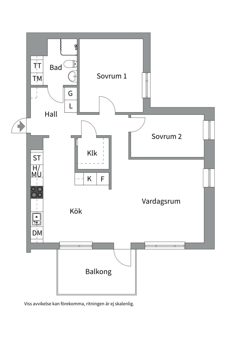 Planlösning från Gimogatan 8C, Såld i Luthagen, Uppsala