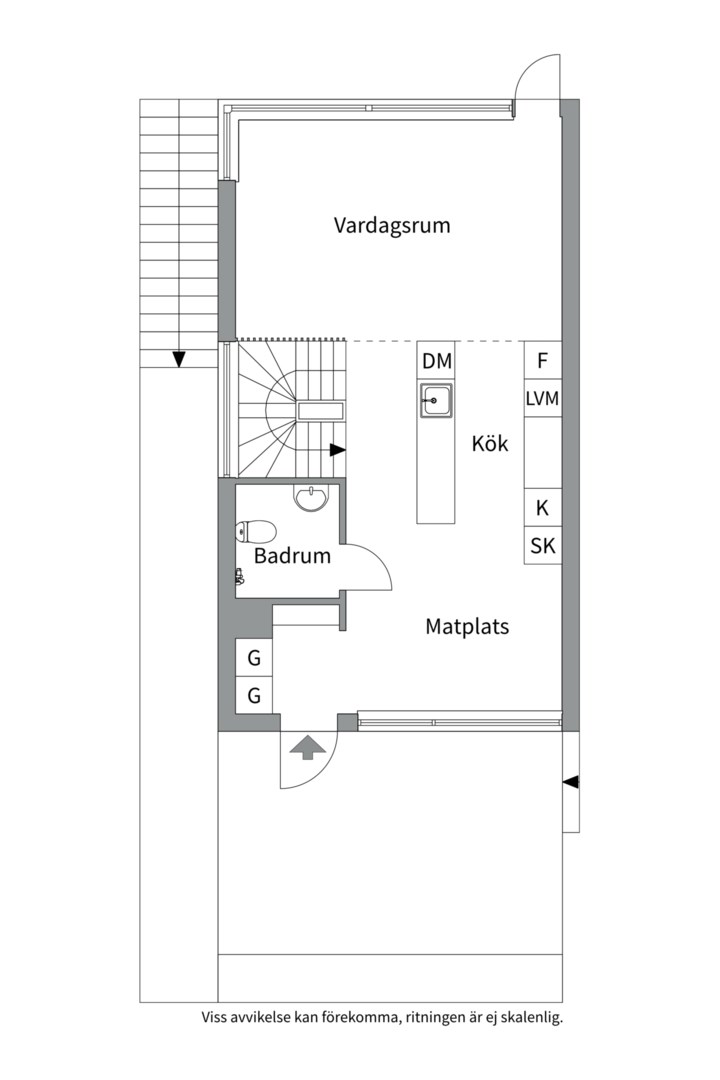 Planlösning från Skurusundsvägen 107, Såld i Skuru, Nacka