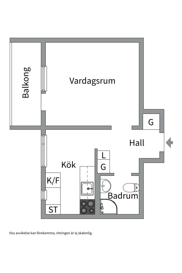 Planlösning från Folkungagatan 22A, Såld i Svartbäcken, Uppsala