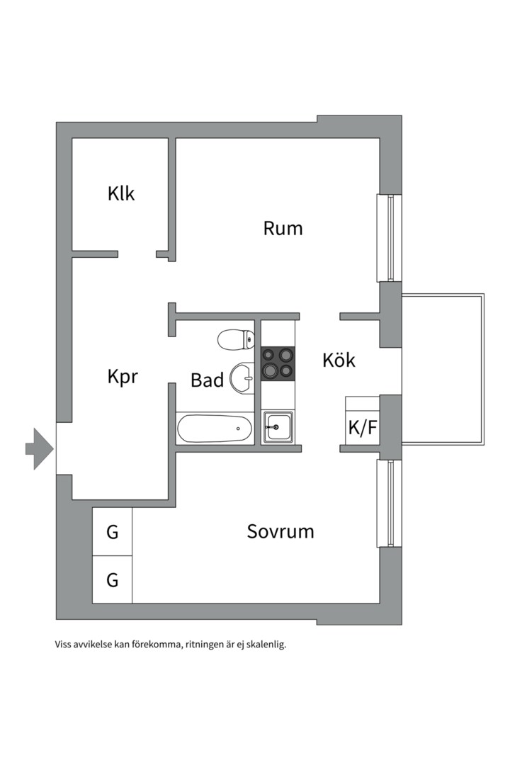 Planlösning från Börjegatan 7, Såld i Främre Luthagen, Uppsala