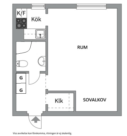Planlösning från Kastanjegatan 5, Kommande i Salabacke, Uppsala