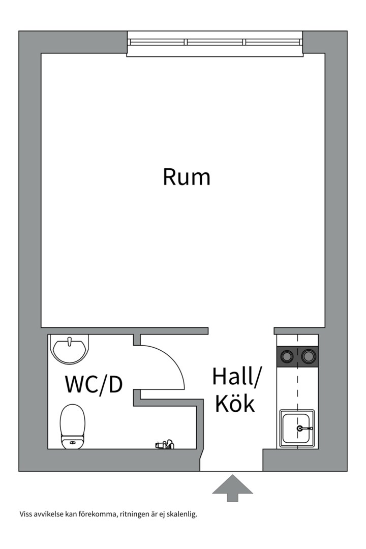 Planlösning från Torkelsgatan 16B, Såld i Fålhagen, Uppsala