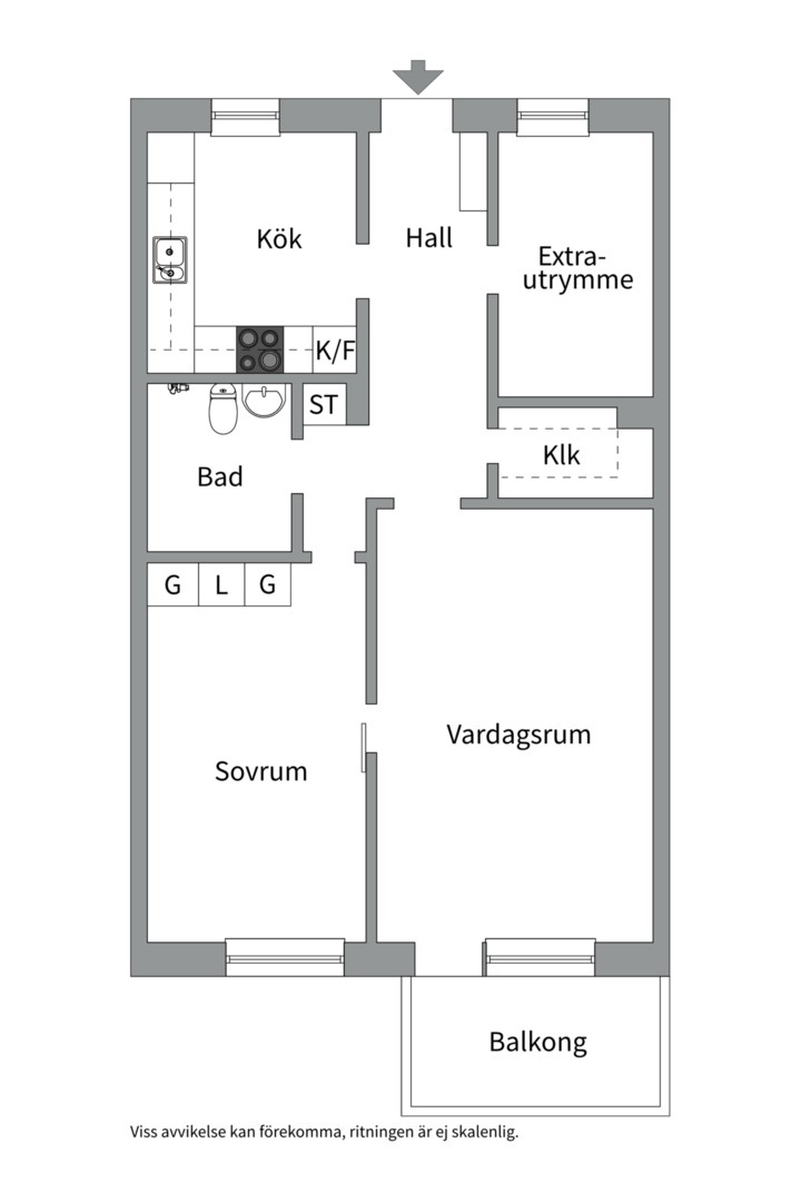 Planlösning från Knotavägen 23, Såld i Bjurhovda, Västerås