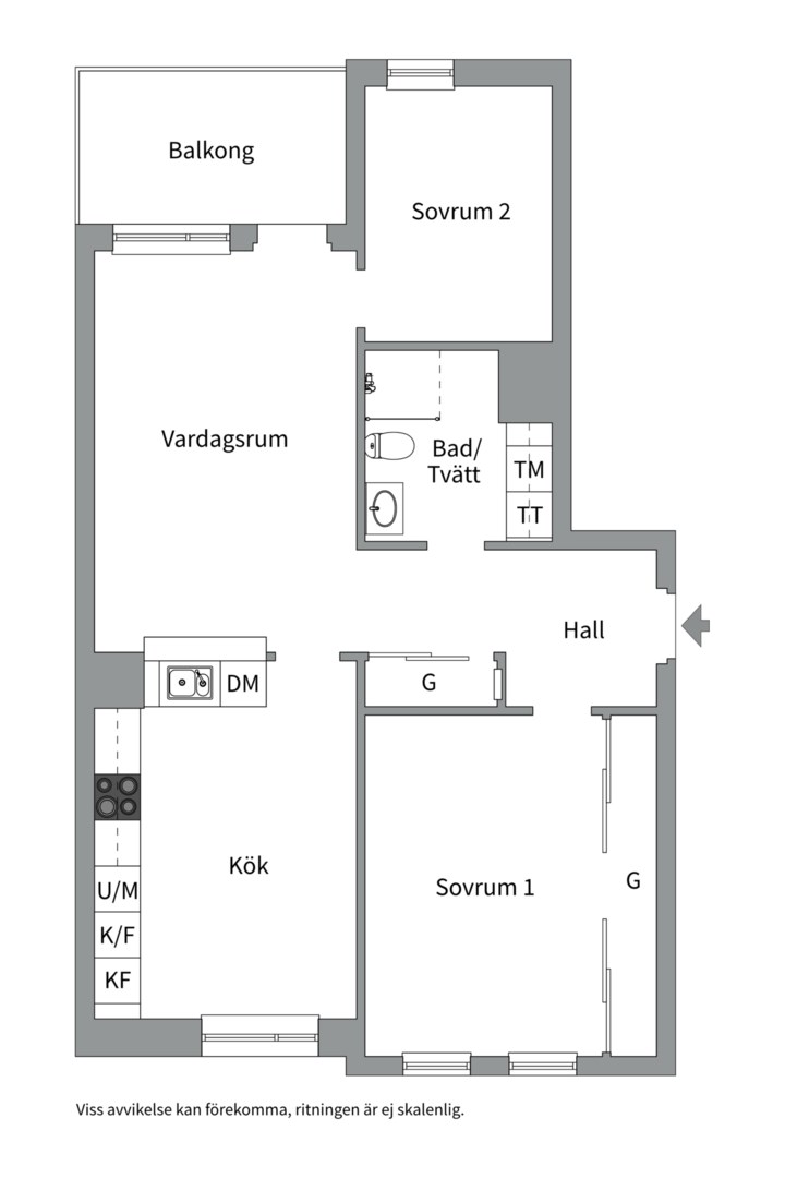 Planlösning från Södra Ringvägen 2D, Såld i Östermalm, Västerås