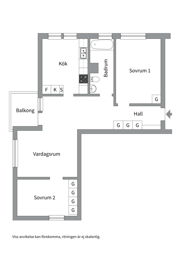 Planlösning från Diligensvägen 102, Såld i Jarlaberg, Nacka