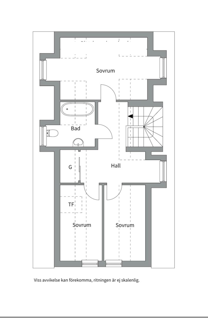 Planlösning från Enrisvägen 1D, Såld i Kummelnäs, Nacka