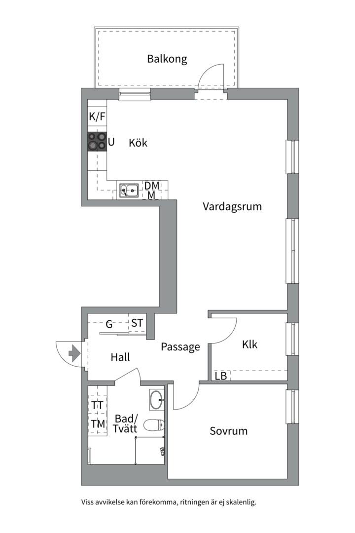 Planlösning från Tujagatan 9, Såld i Skiljebo, Västerås