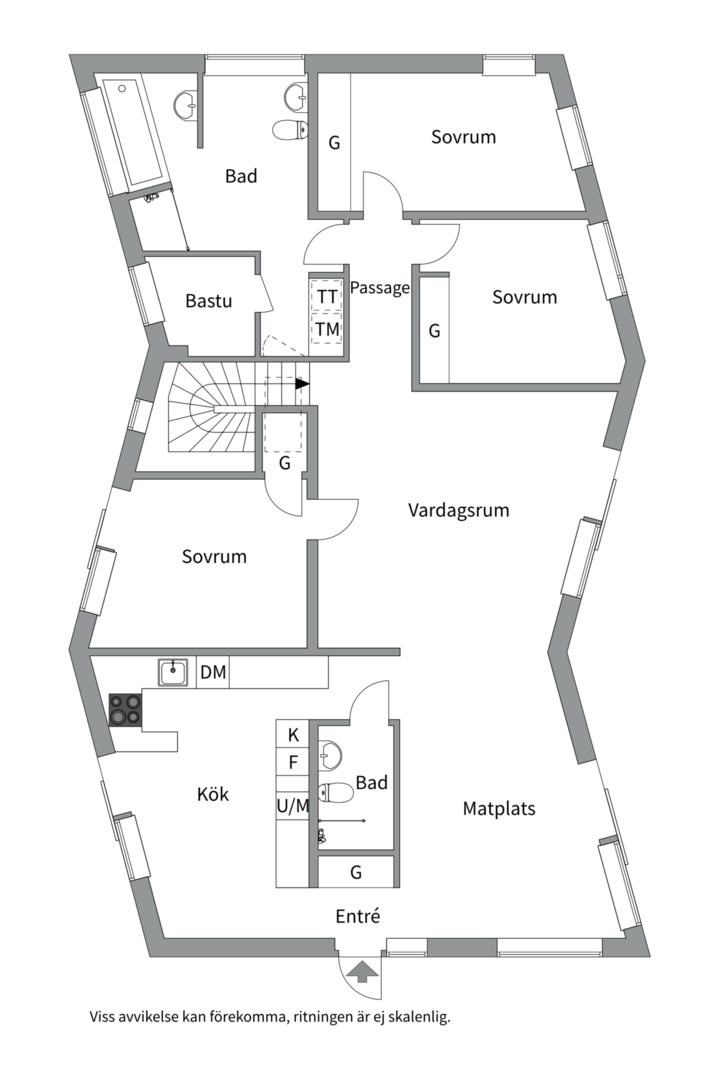 Planlösning från Klostervägen 5B, Kommande i Södra Lännersta, Nacka
