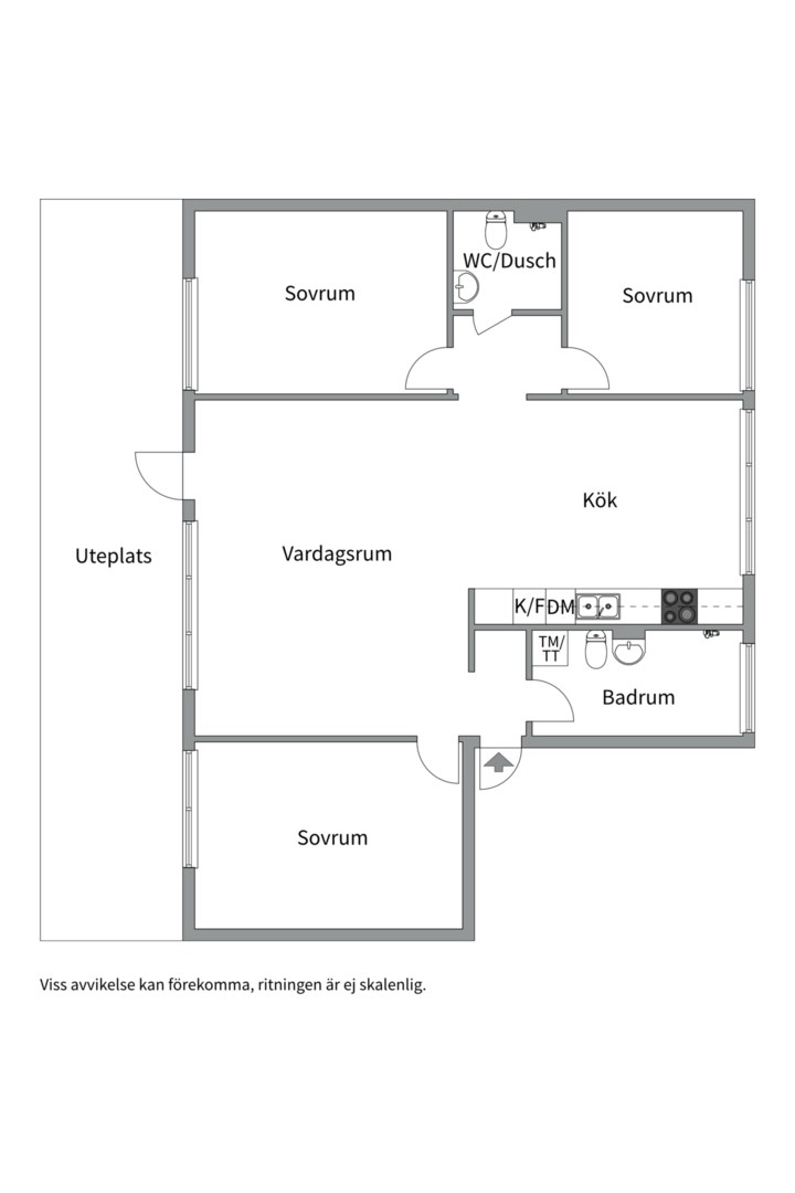 Planlösning från Ljuskärrsvägen 68, Såld i Ljuskärrsberget - Saltsjöbaden, Nacka