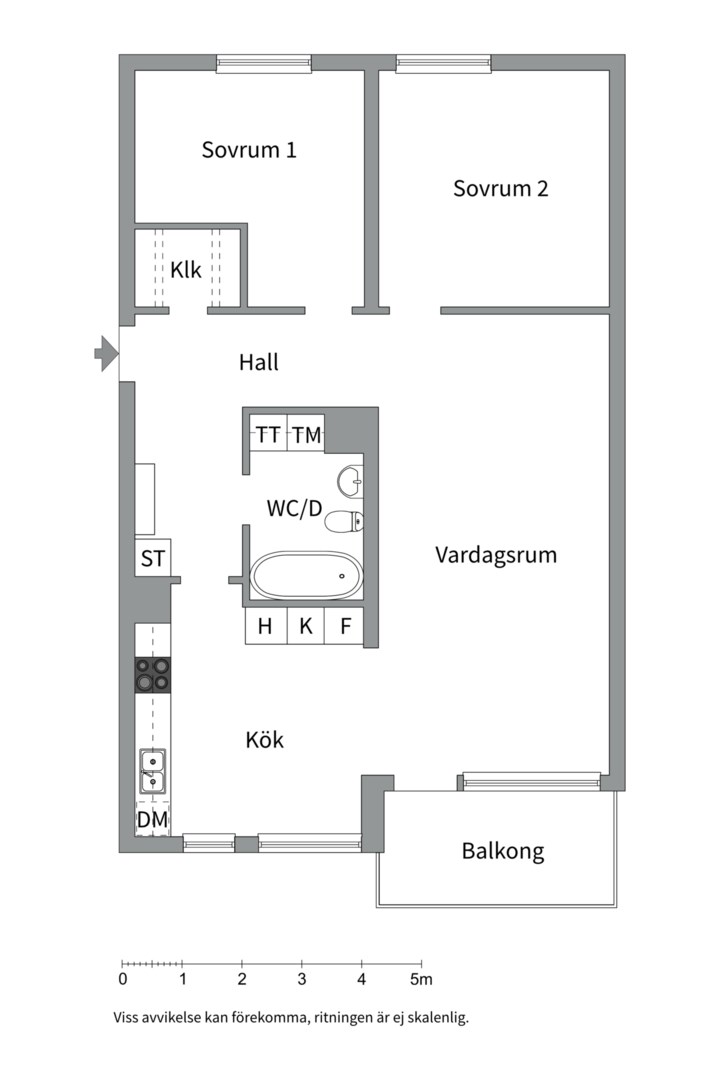 Planlösning från Portalgatan 11, Såld i Kapellgärdet, Uppsala