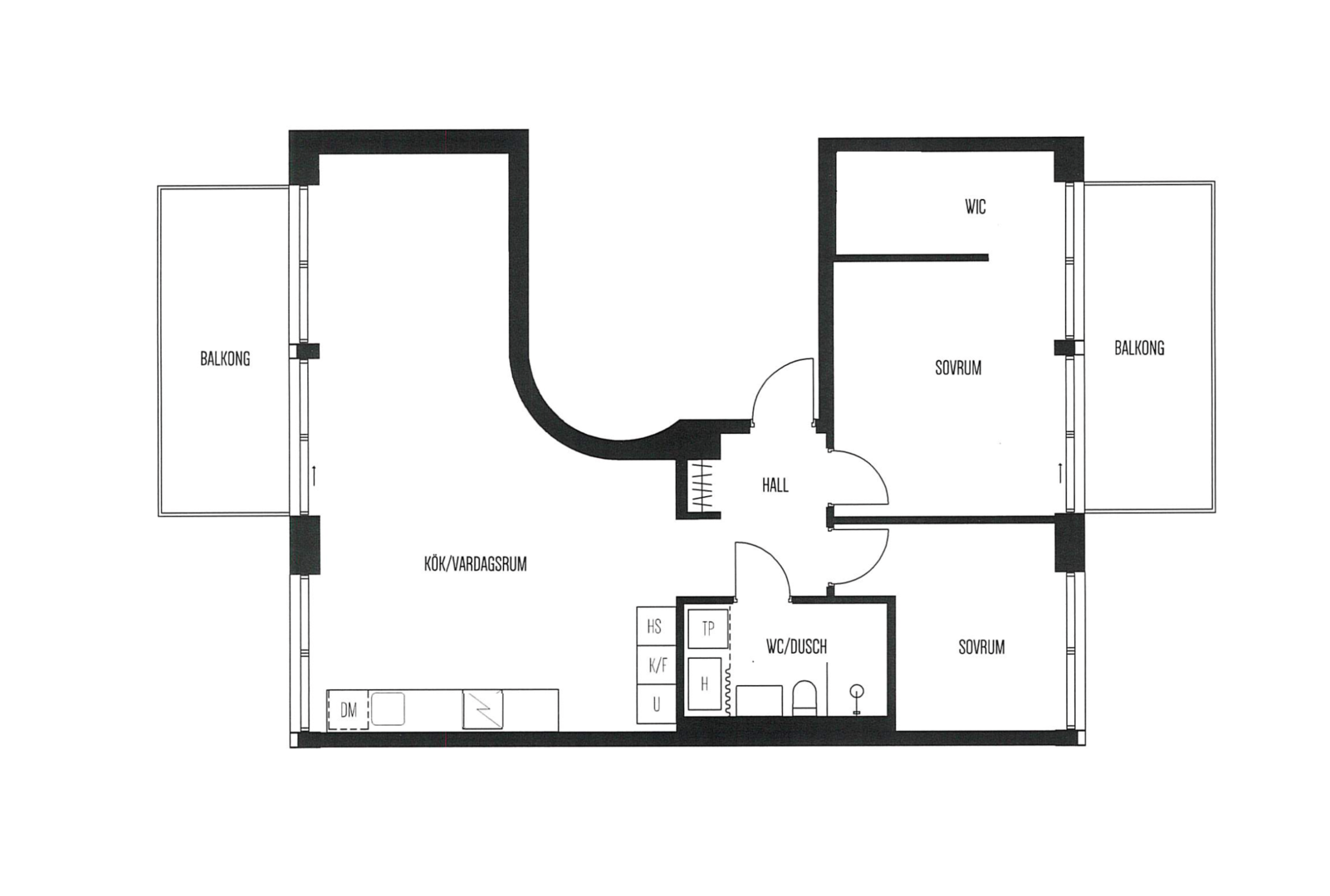 Planlösning från Fabrikörvägen 10E, Såld i Nacka Strand, Nacka