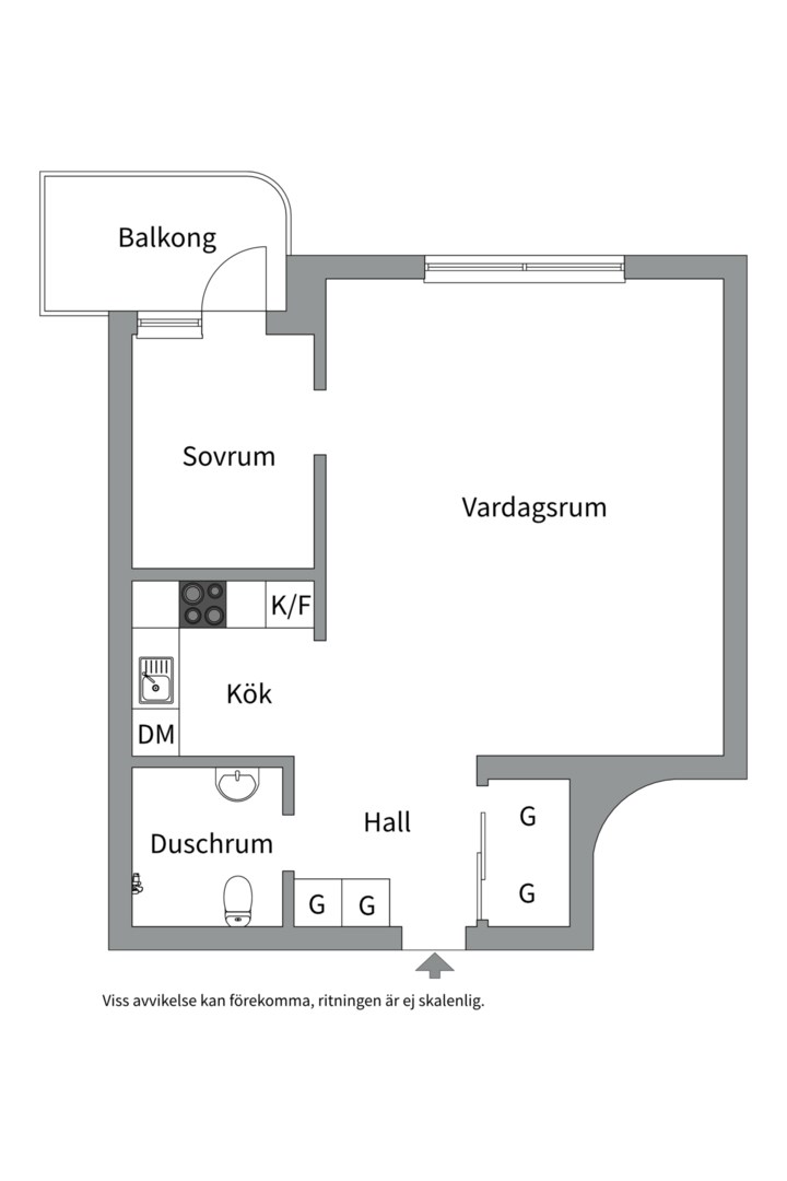 Planlösning från Kungsbro strand 21, Såld i Kungsholmen, Stockholm