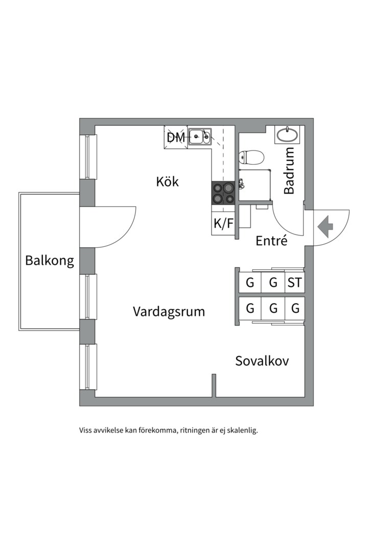 Planlösning från Sickla Allé 13H, Såld i Sickla Allé, Nacka