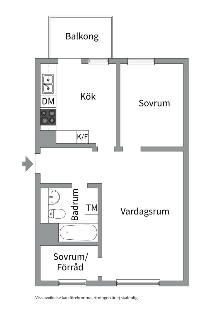Planlösning från Buddes gränd 12, Såld i Järla sjö, Nacka