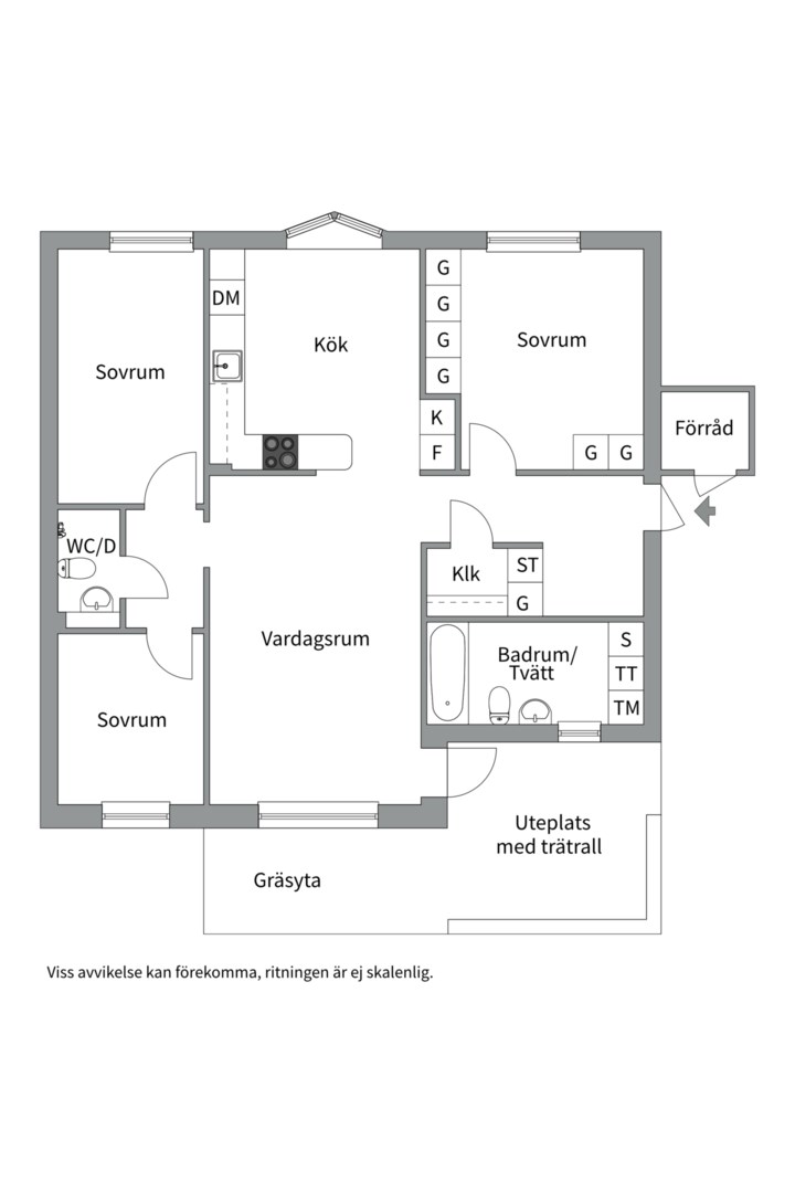 Planlösning från Vänortsgatan 94, Såld i Ekeby, Uppsala