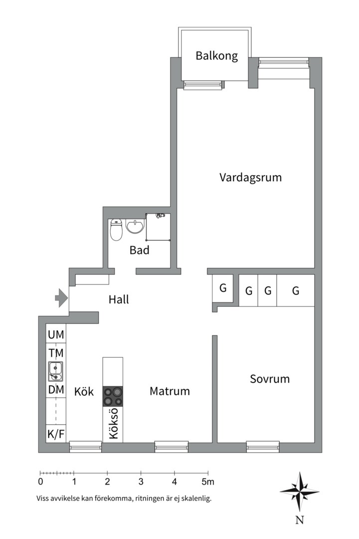 Planlösning från Verkmästargatan 1 B, Såld i Salabacke, Uppsala