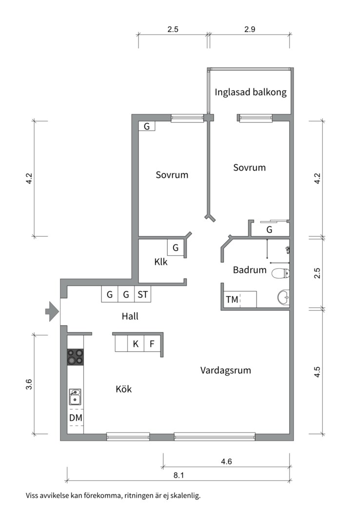 Planlösning från Islandsgatan 14, Såld i Kungsängen, Uppsala