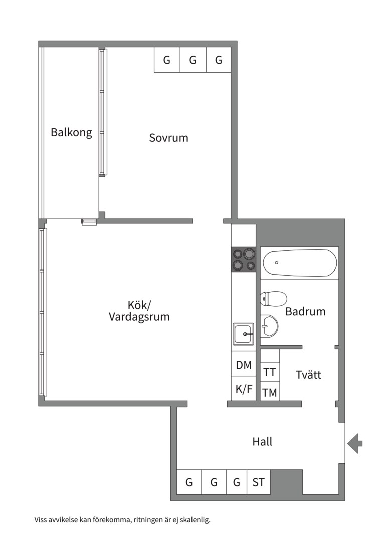 Planlösning från Tollarevägen 53, Till salu i Tollare, Nacka