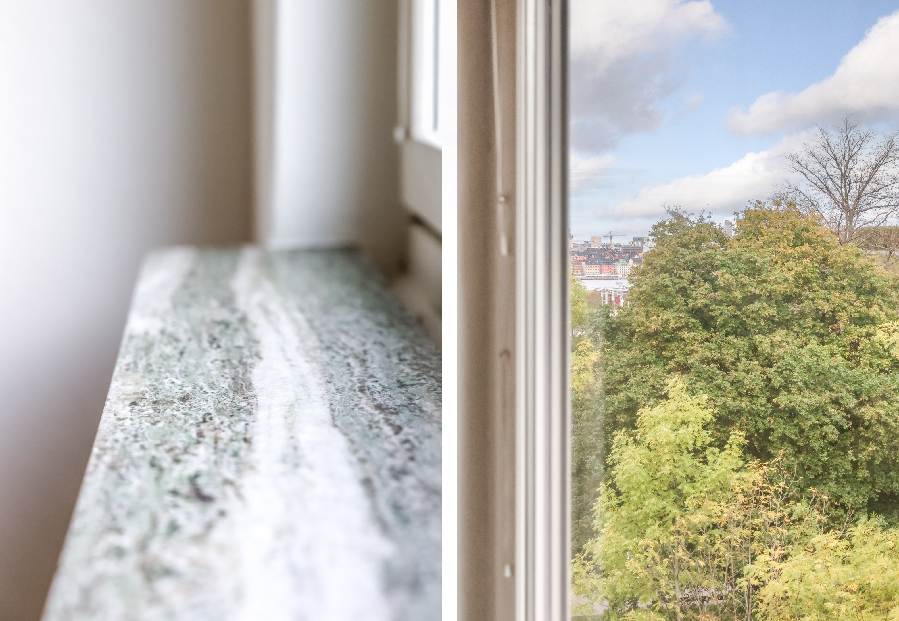 Vy från matplatsen hela vägen in mot Gamla Stan.