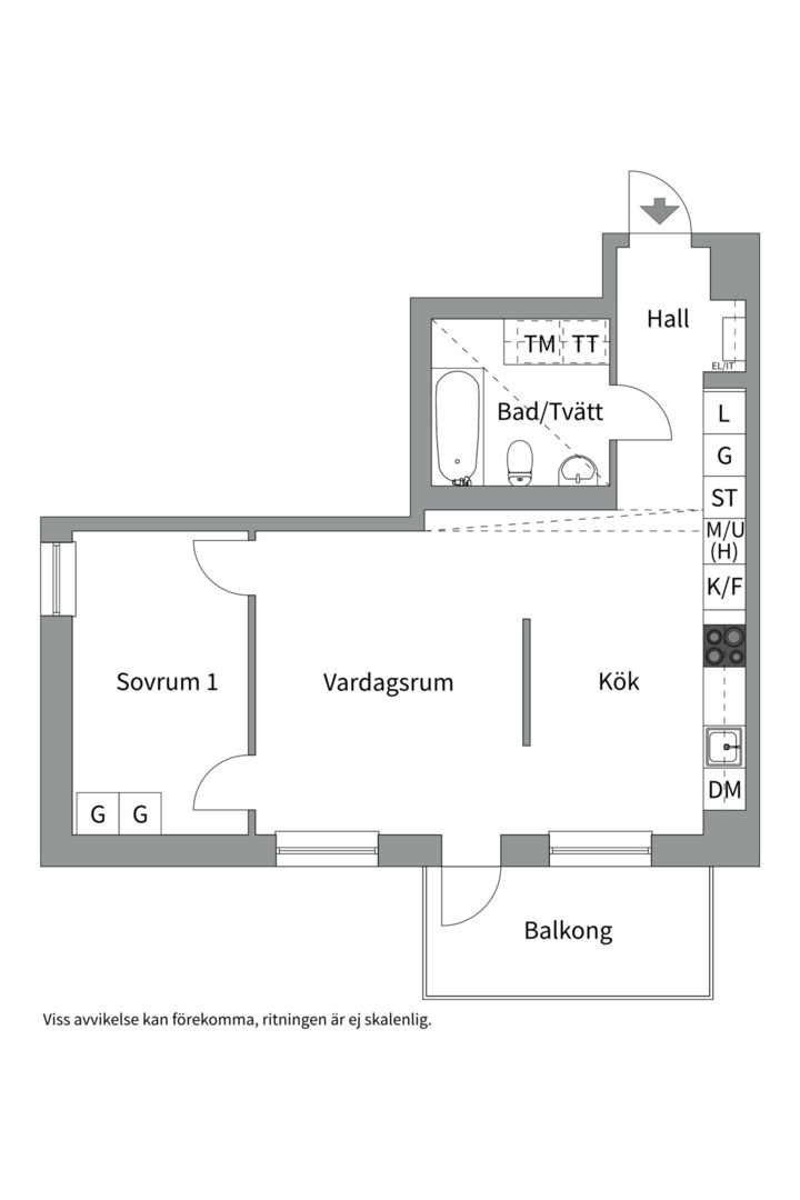 Planlösning från Tollare Ängsväg 28, Såld i Tollare, Nacka