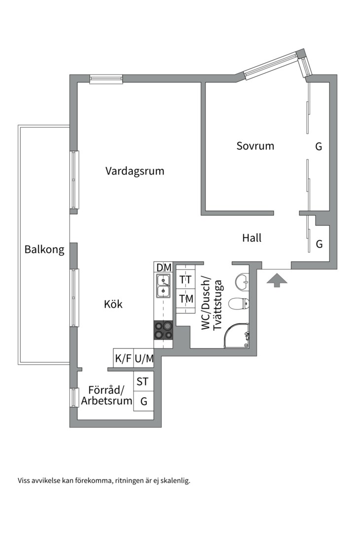 Planlösning från Skyttelgatan 6, Såld i Kungsängen, Uppsala