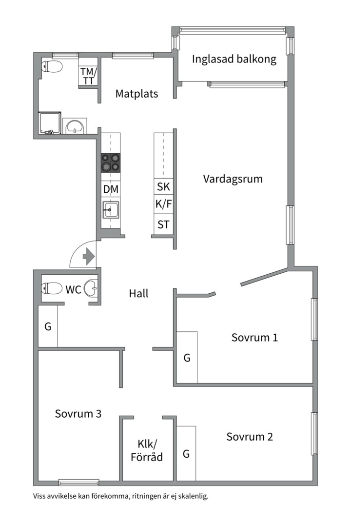 Planlösning från Ritargatan 4C, Kommande i Salabacke, Uppsala