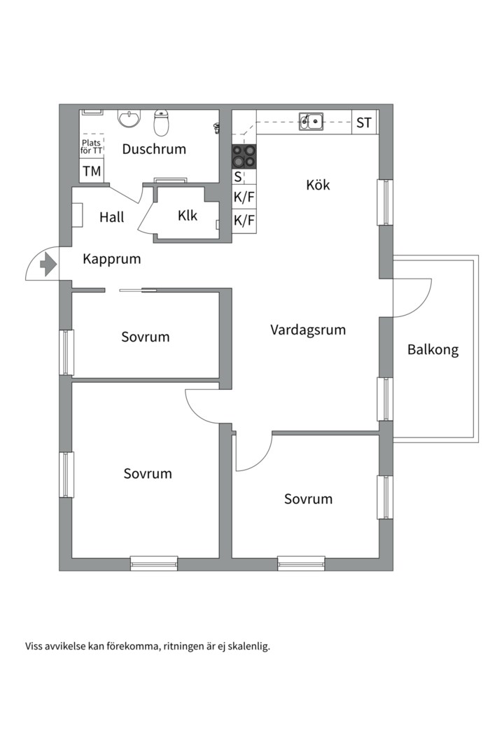 Planlösning från Stackmolnsvägen 83D, Såld i Storvreta, Uppsala