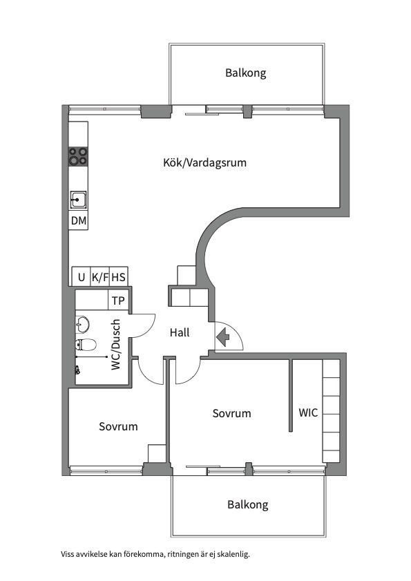 Planlösning från Fabrikörvägen 4E, Såld i Nacka Strand, Nacka