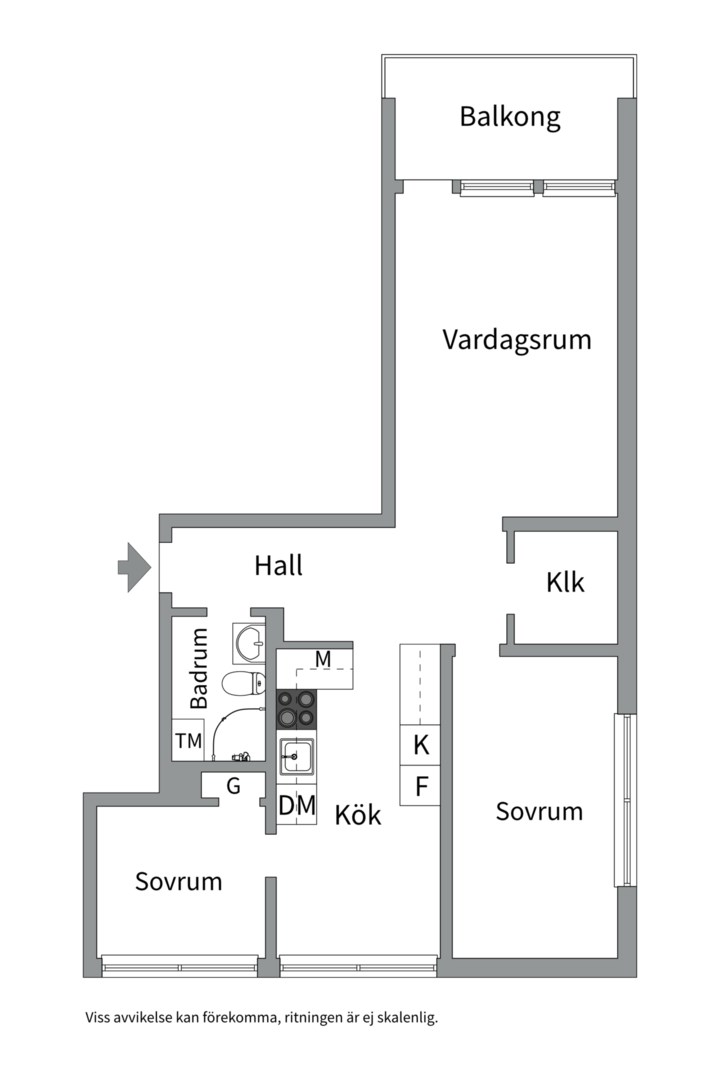Planlösning från Skjutbanegatan 9A, Såld i Haga, Västerås