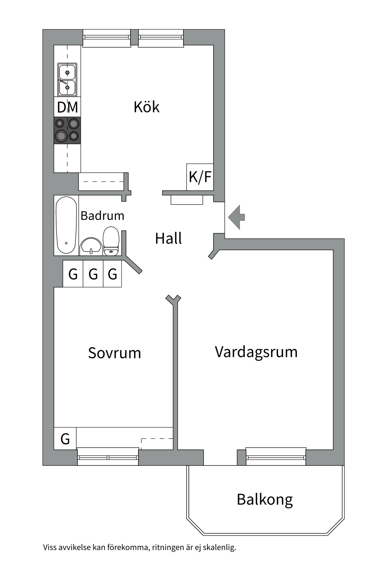Bostadsbild från Bomansgatan 28A, Såld i Kristiansborg, Västerås