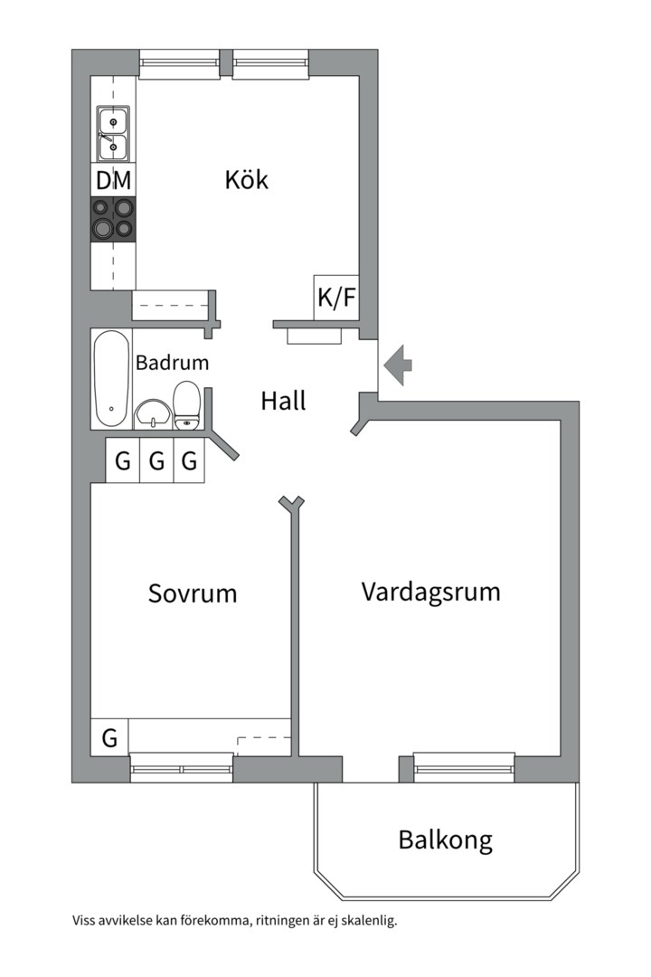 Bostadsbild från Bomansgatan 28A, Såld i Kristiansborg, Västerås