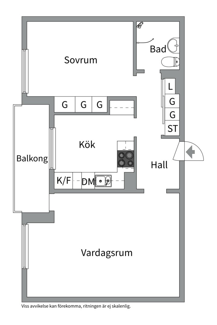 Planlösning från Sevallagatan 5C, Såld i Skiljebo, Västerås